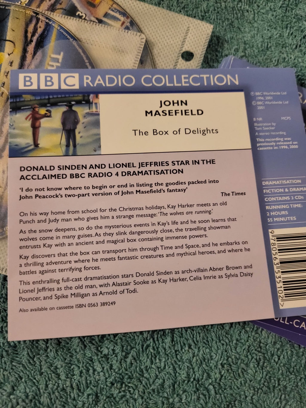 BBC - JOHN MASEFIELD - THE BOX OF DELIGHTS - 3 Cd audiobook unabridged DISC ONLY