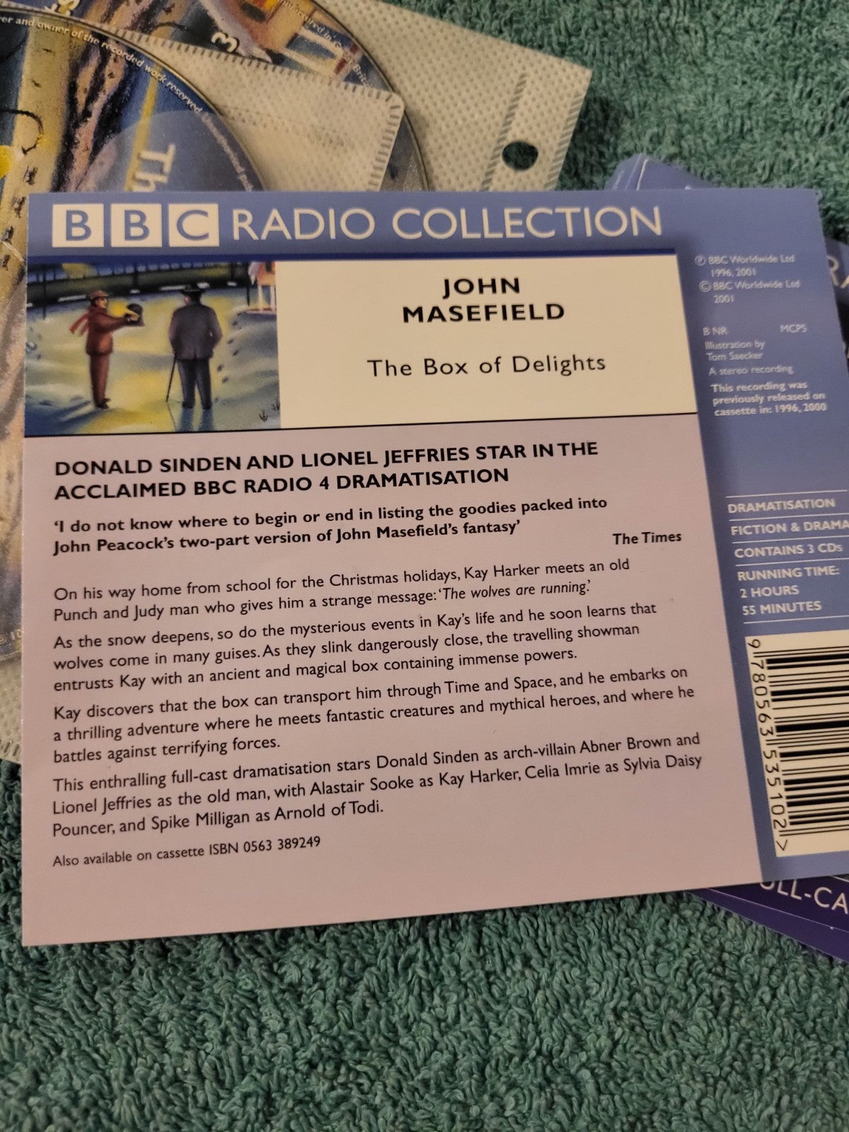 BBC - JOHN MASEFIELD - THE BOX OF DELIGHTS - 3 Cd audiobook unabridged DISC ONLY