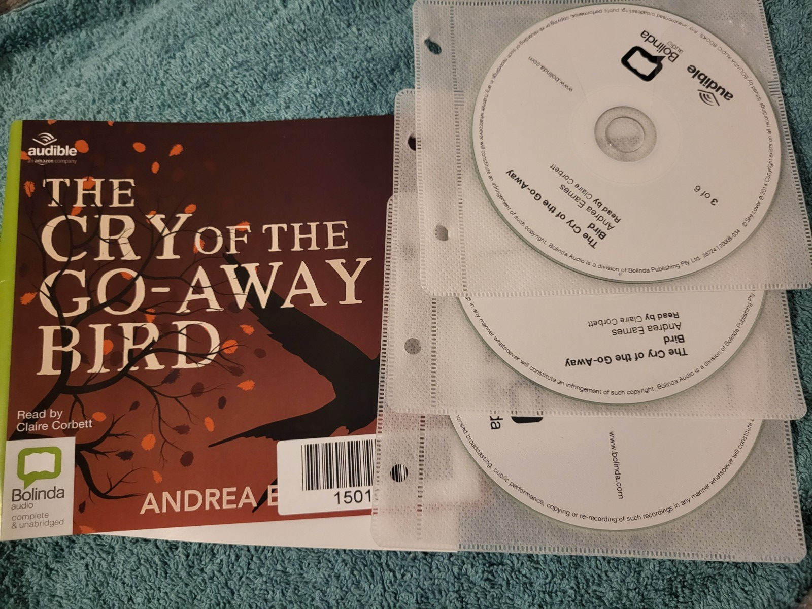 ANDREA EARNES - THE CRY OF THE GO-AWAY BIRD - 6Cd audiobook unabridged DISC ONLY