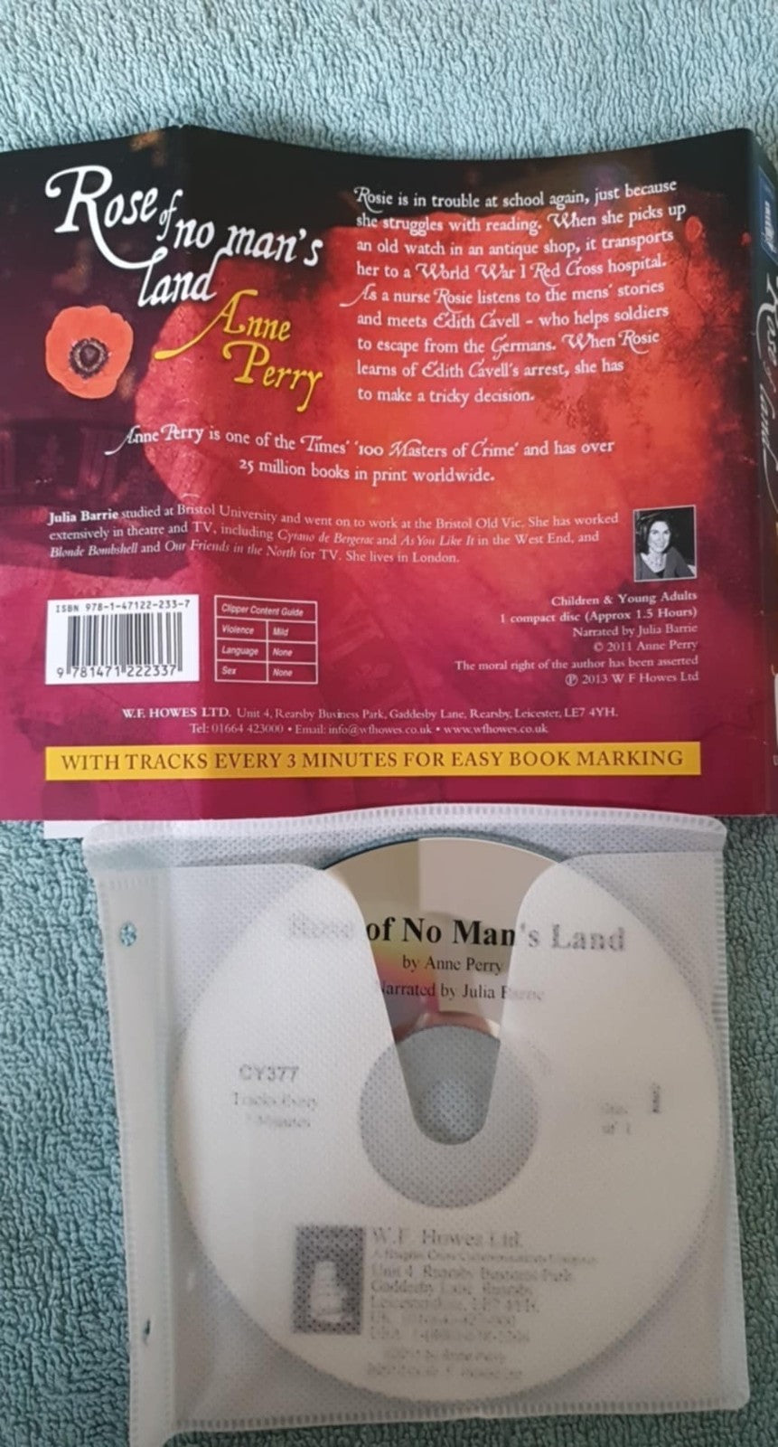 ANNE PERRY - ROSE OF NO MAN'S LAND - 1 CD - audiobook unabridged DISC ONLY