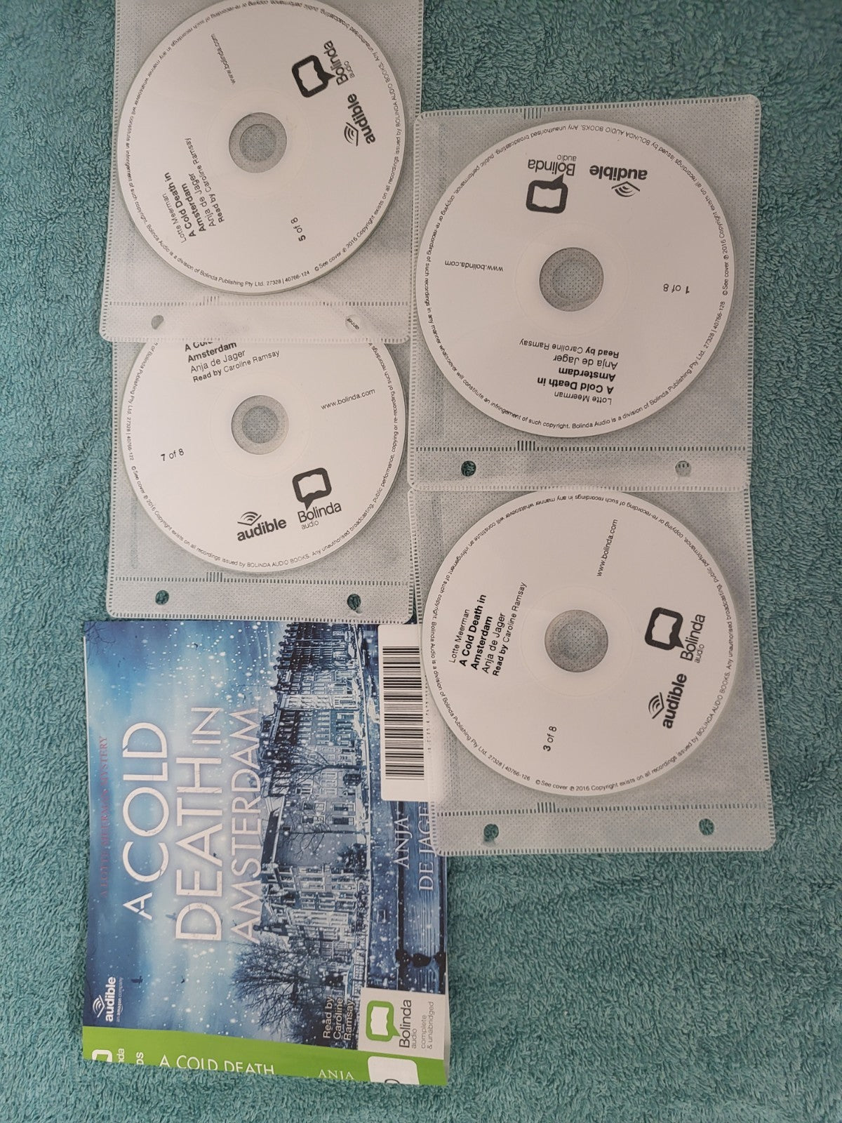 ANJA DE JAGE - A COLD DEATH IN AMSTERDAM - 8 CDS- audiobook unabridged DISC ONLY