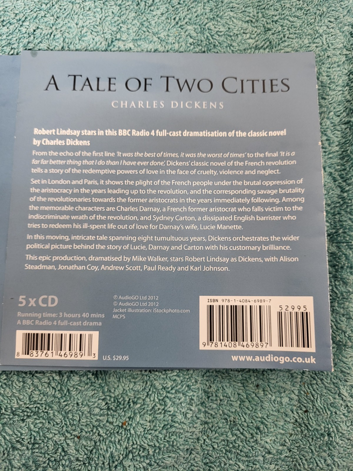 BBC AUDIO - CHARLES DICKENS - A TALE OF TWO CITIES - 5 CDS - cdaudiobook unabrid