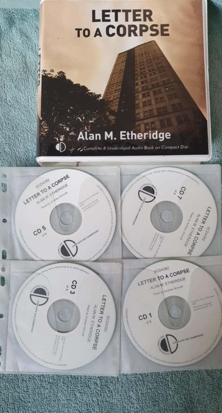 ALAN.M ETHERIDGE - LETTER TO A CORPSE - 8 CDS - audiobook unabridged DISC ONLY