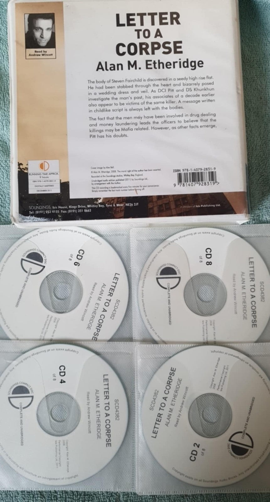 ALAN.M ETHERIDGE - LETTER TO A CORPSE - 8 CDS - audiobook unabridged DISC ONLY