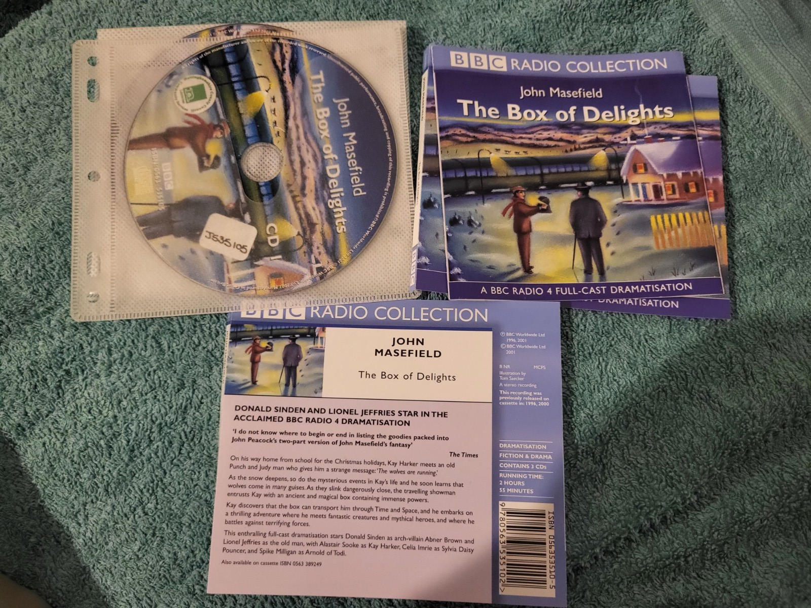 BBC - JOHN MASEFIELD - THE BOX OF DELIGHTS - 3 Cd audiobook unabridged DISC ONLY